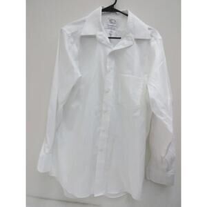 Eagle Shirtmakers Shirt Mens 15 32/33 White Regular Fit Non-Iron Button Down